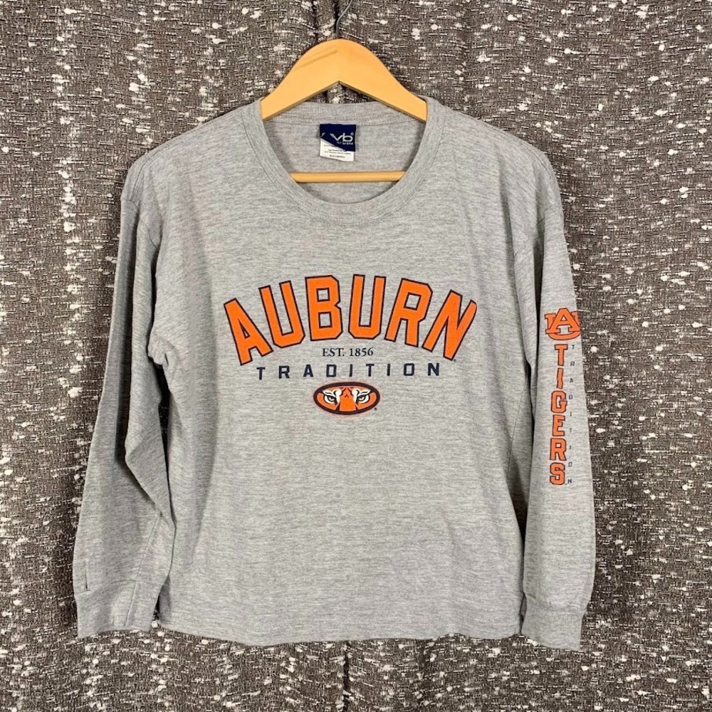 Vtg Auburn University Shirt Old Varsity Brand Gray Graphic Print Women's Medium